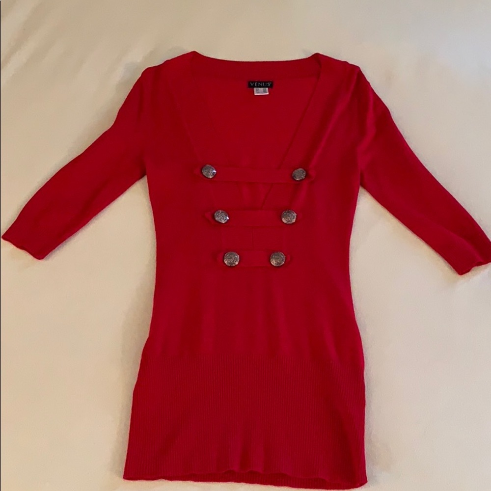Venus brand red tunic sweater size XS